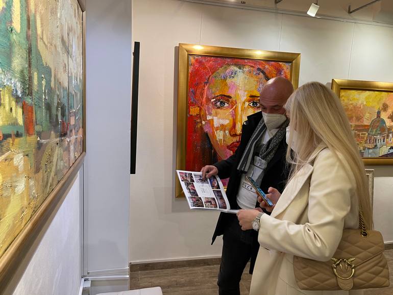 Original Cubism Cities Painting by Vladislava Yakovenko