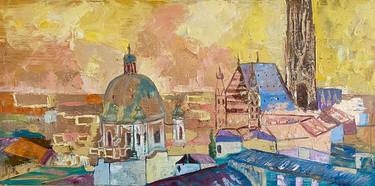 Original Abstract Expressionism Cities Paintings by Vladislava Yakovenko