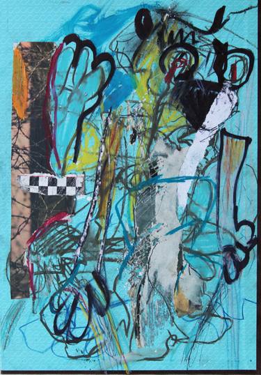 Original Abstract Expressionism Abstract Collage by Brac Jaoui