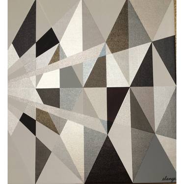 Original Abstract Geometric Paintings by Gene Lang