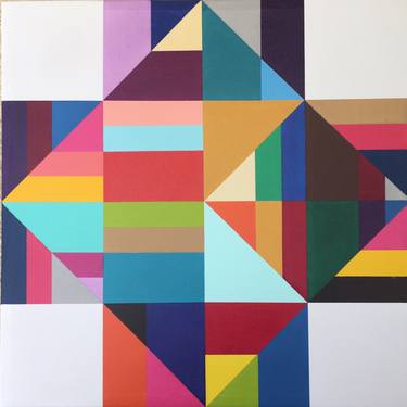 Original Abstract Geometric Paintings by Gene Lang