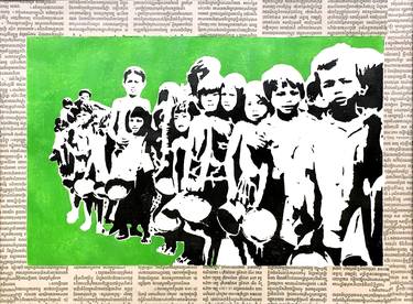 Print of Street Art Children Paintings by TMS - The Monk Stencils