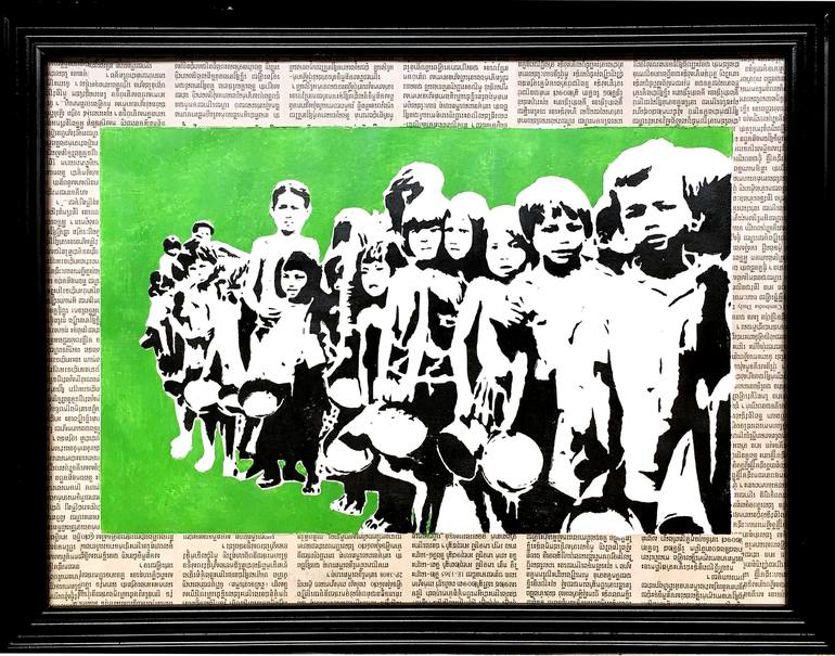 Original Children Painting by TMS - The Monk Stencils