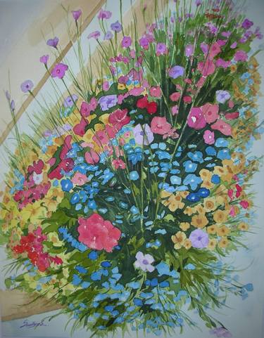 Print of Fine Art Floral Paintings by Sudhir Sharma