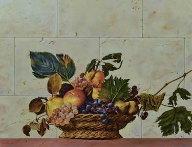 Basket of fruit. Caravaggio. Copy thumb
