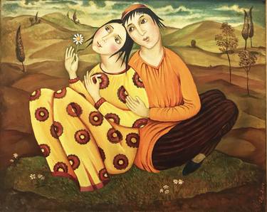 Print of Folk Love Paintings by Zebo Nasirova
