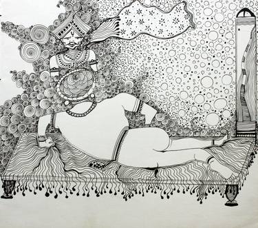 Original Conceptual Love Drawing by Santanu Mira