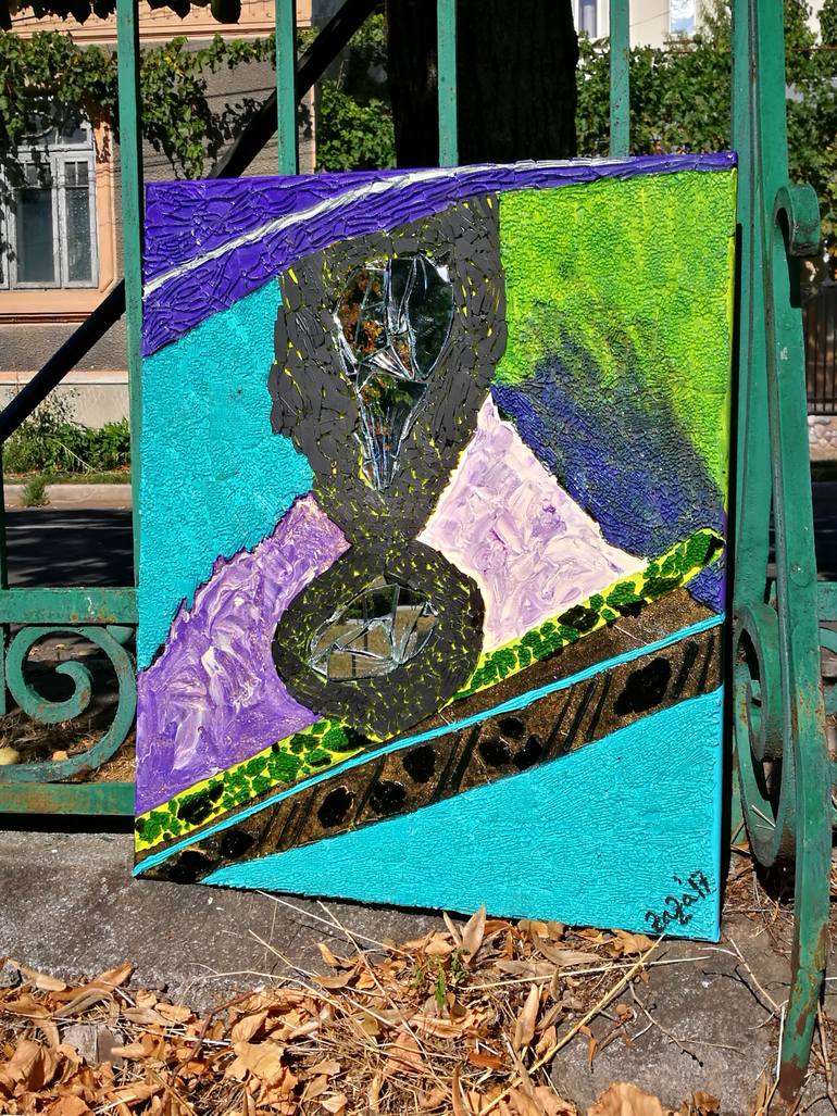 Original Abstract Expressionism People Painting by Chipriade Andreea-Luciana