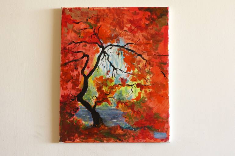 Original Expressionism Tree Painting by Alexey Cherimanov