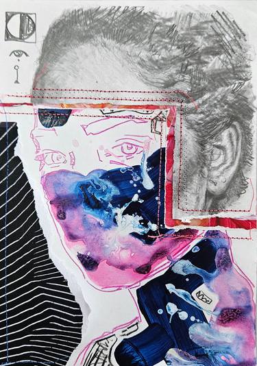 Original Abstract People Mixed Media by Mike Thebridge