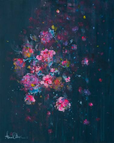 Original Abstract Expressionism Botanic Paintings by Anna Otton