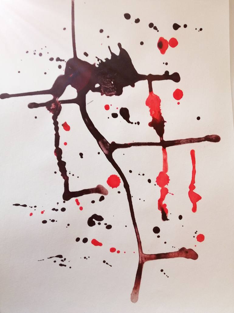 Original Abstract Painting by Laura Brehm | Abstract Expressionism Art on Paper | Drops Artwork Set