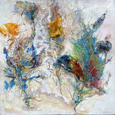 Original Abstract Expressionism Abstract Mixed Media by Janet STRAYER