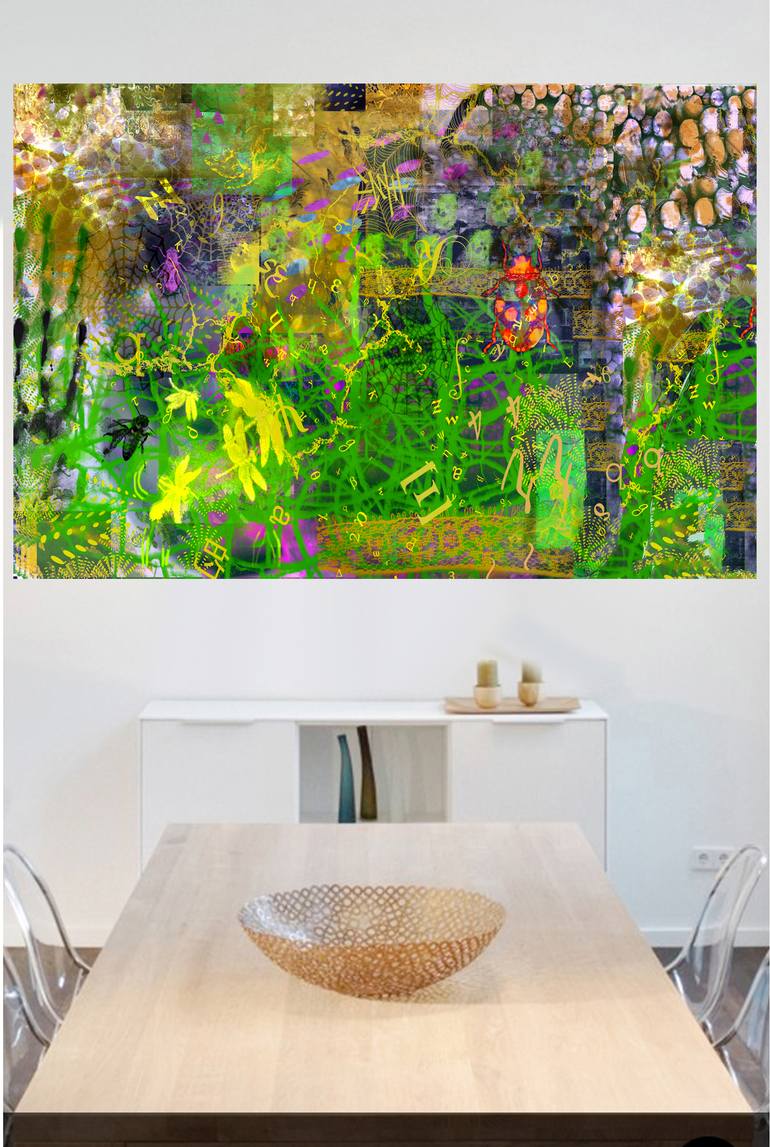 Original Modernism Abstract Mixed Media by Janet Strayer