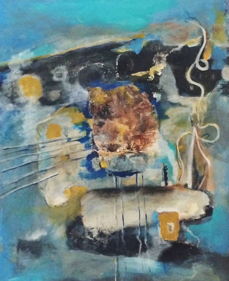 Original Abstract Expressionism Abstract Painting by Janet STRAYER