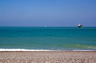 Boats on the horizon. (Dieppe, France). thumb
