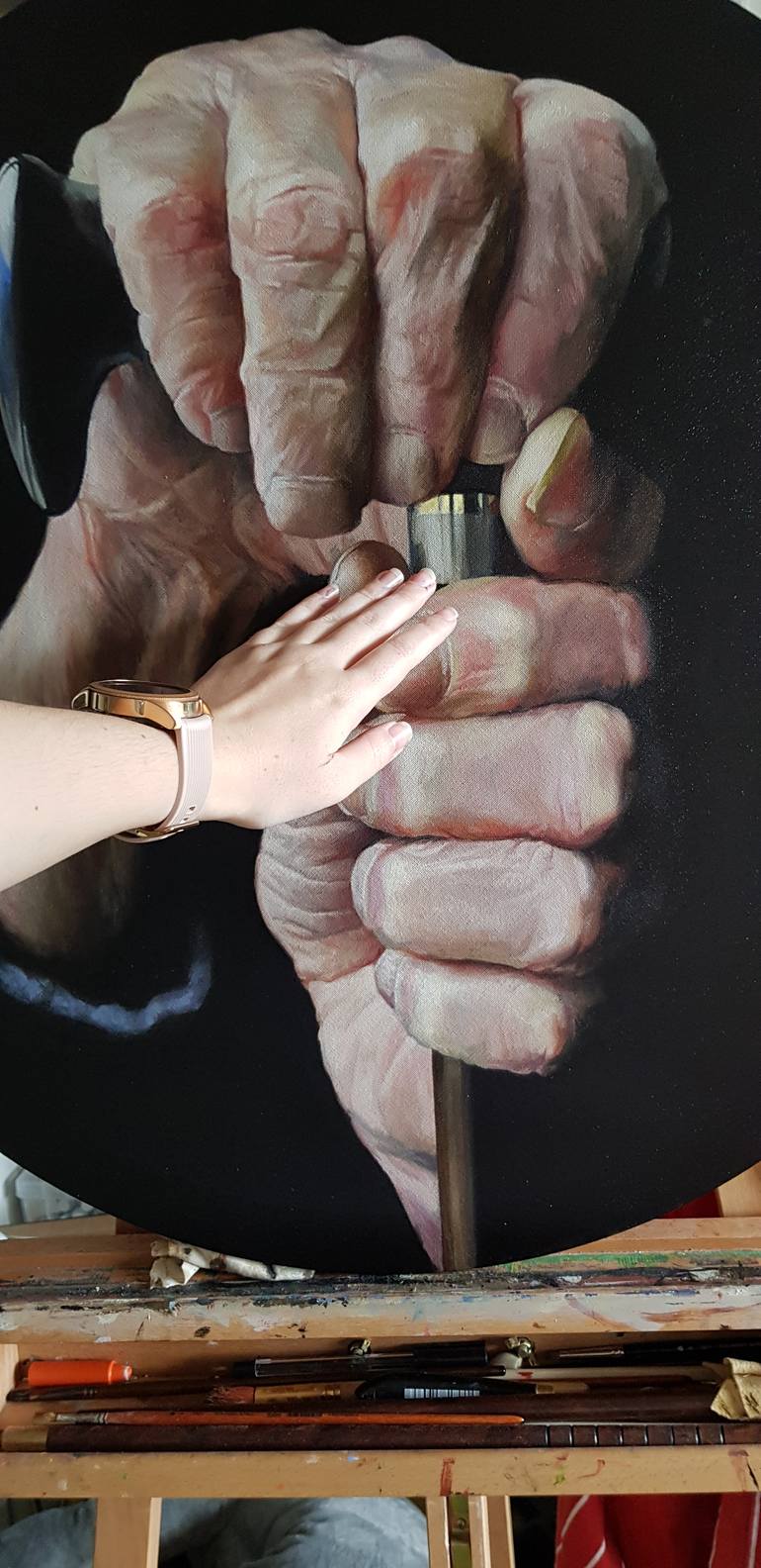 Original Fine Art People Painting by Anastasia Shimshilashvili