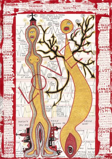 Original Conceptual Abstract Drawing by Loredana Denicola