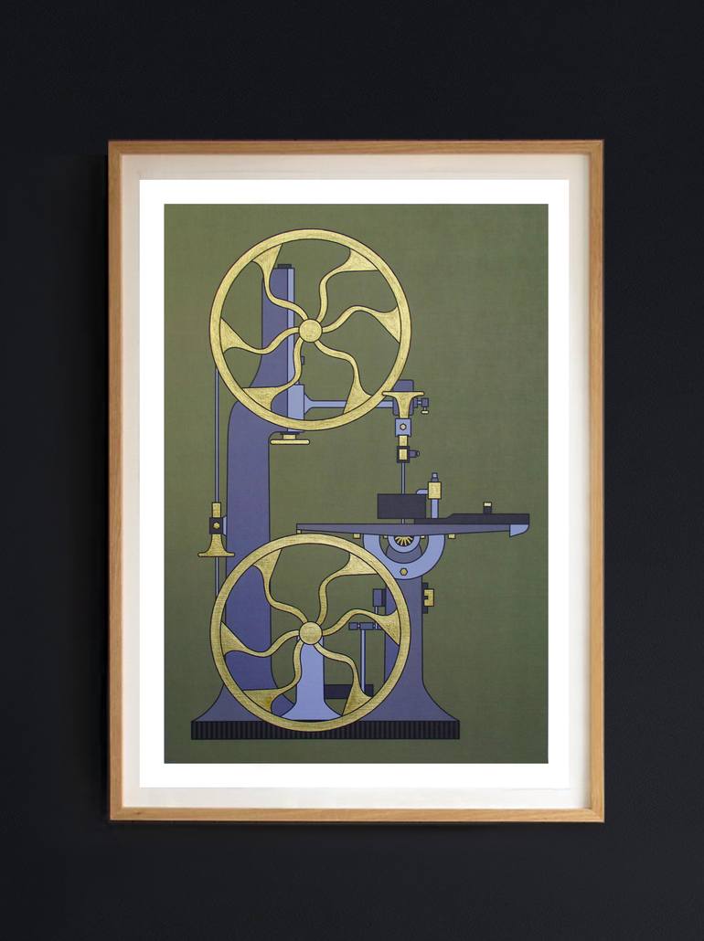 Original Abstract Science/Technology Printmaking by Ragnhild Jevne