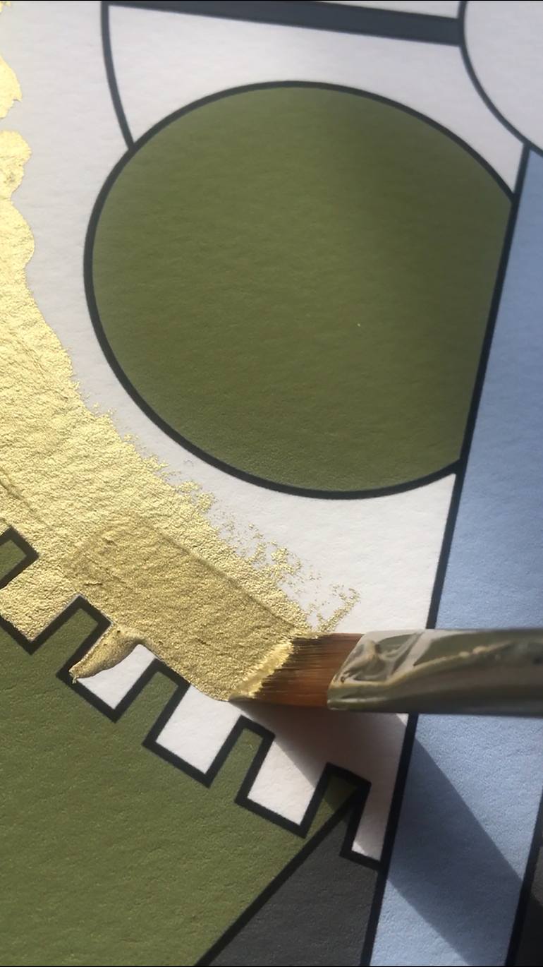 Original Abstract Science/Technology Printmaking by Ragnhild Jevne