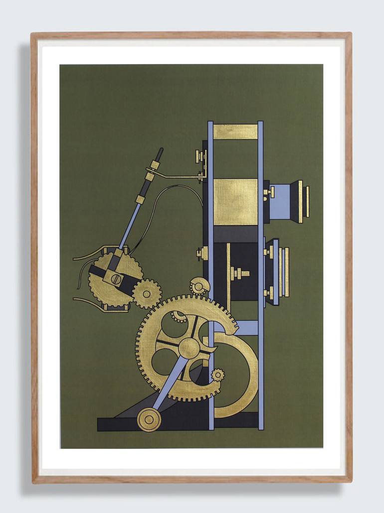 Original Abstract Science/Technology Printmaking by Ragnhild Jevne