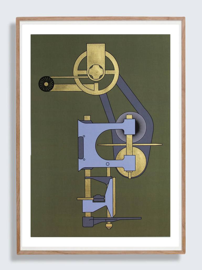 Original Abstract Science/Technology Printmaking by Ragnhild Jevne