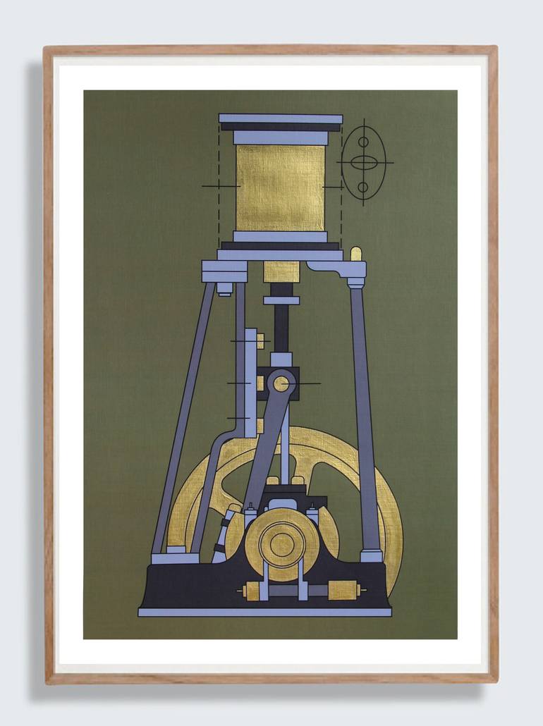 Original Abstract Science/Technology Printmaking by Ragnhild Jevne