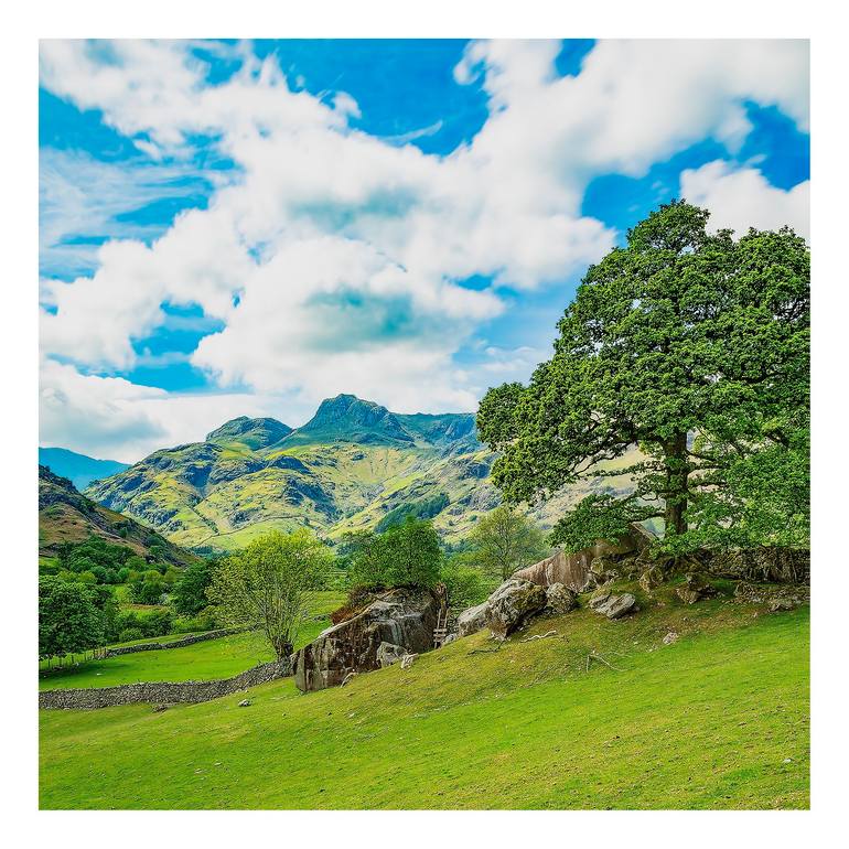 Original Landscape Photography by Mike Mchugh | Photorealism Art on Paper | The Langdale Boulders Lake District PRINT ONLY