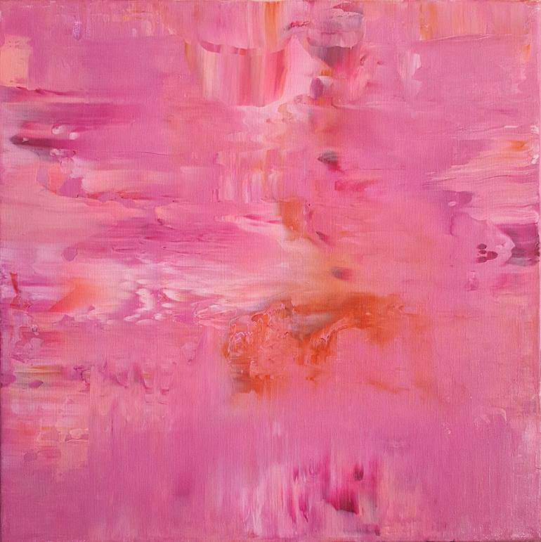 Behind The Pink Clouds - Triptych Abstract Painting By Ivana Olbricht 