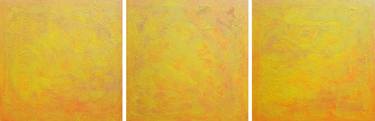 Touching the stars - XXL triptych yellow- orange painting thumb