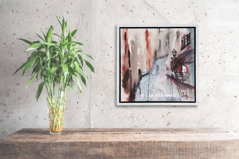 Original Abstract Cities Painting by Lana Leuchuk
