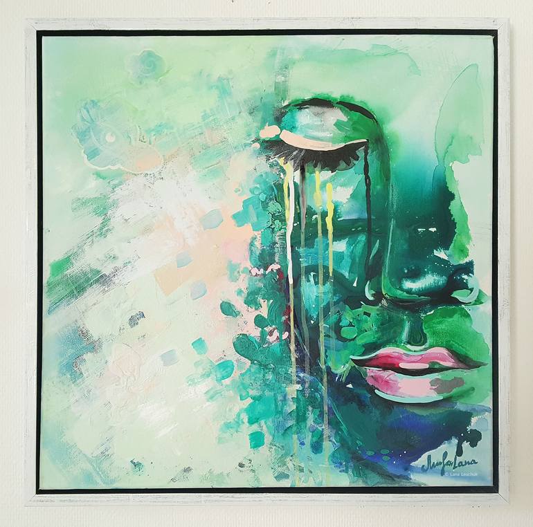 Original Abstract Expressionism Portrait Painting by Lana Leuchuk