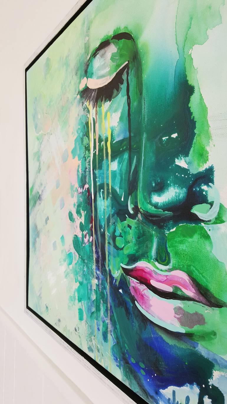Original Abstract Expressionism Portrait Painting by Lana Leuchuk