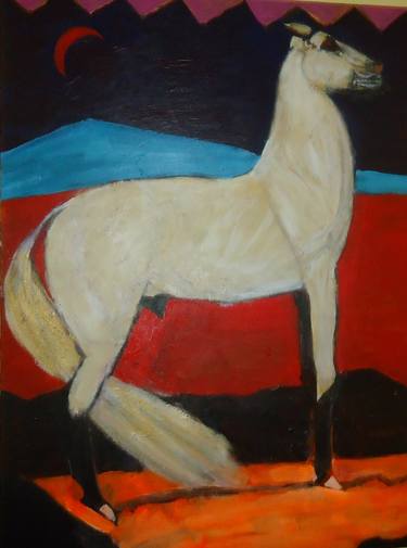 Original Expressionism Horse Paintings by ron samara