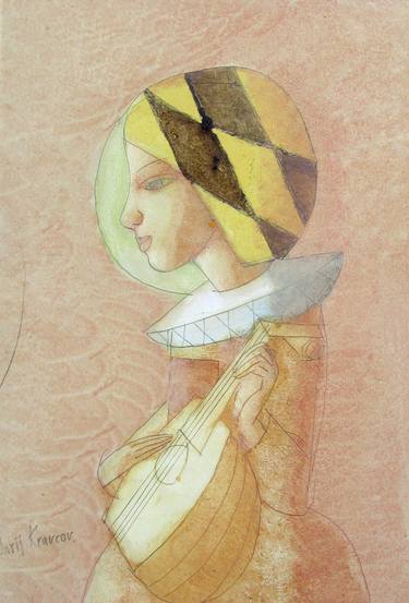 Original Art Deco Portrait Paintings by Jurij Kravcov