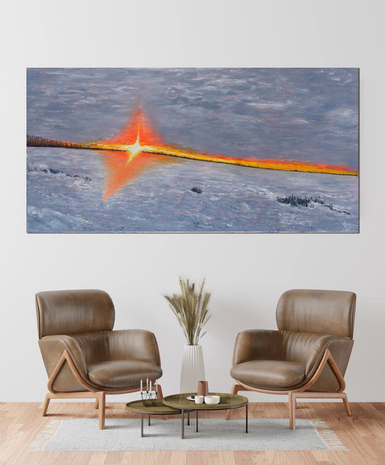 Original Abstract Expressionism Landscape Painting by Elena Smal