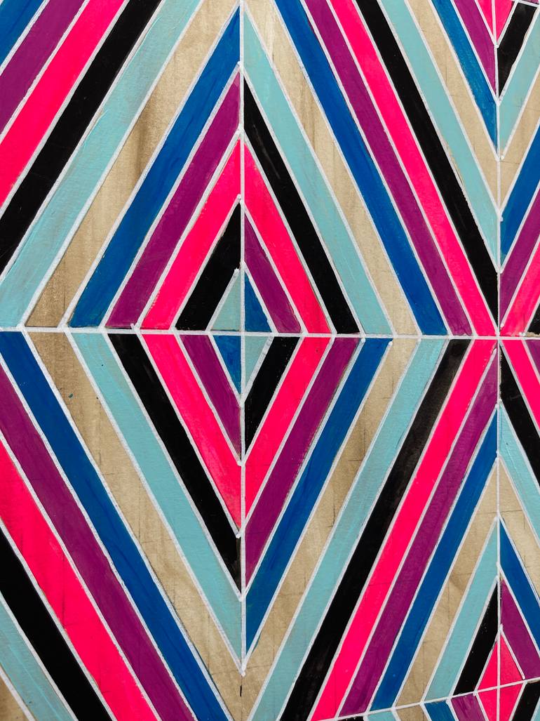 Original Abstract Expressionism Geometric Painting by Amy Illardo