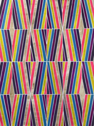 Neon Pink Yellow Blue Purple Black Geometric Painting 18x24 thumb