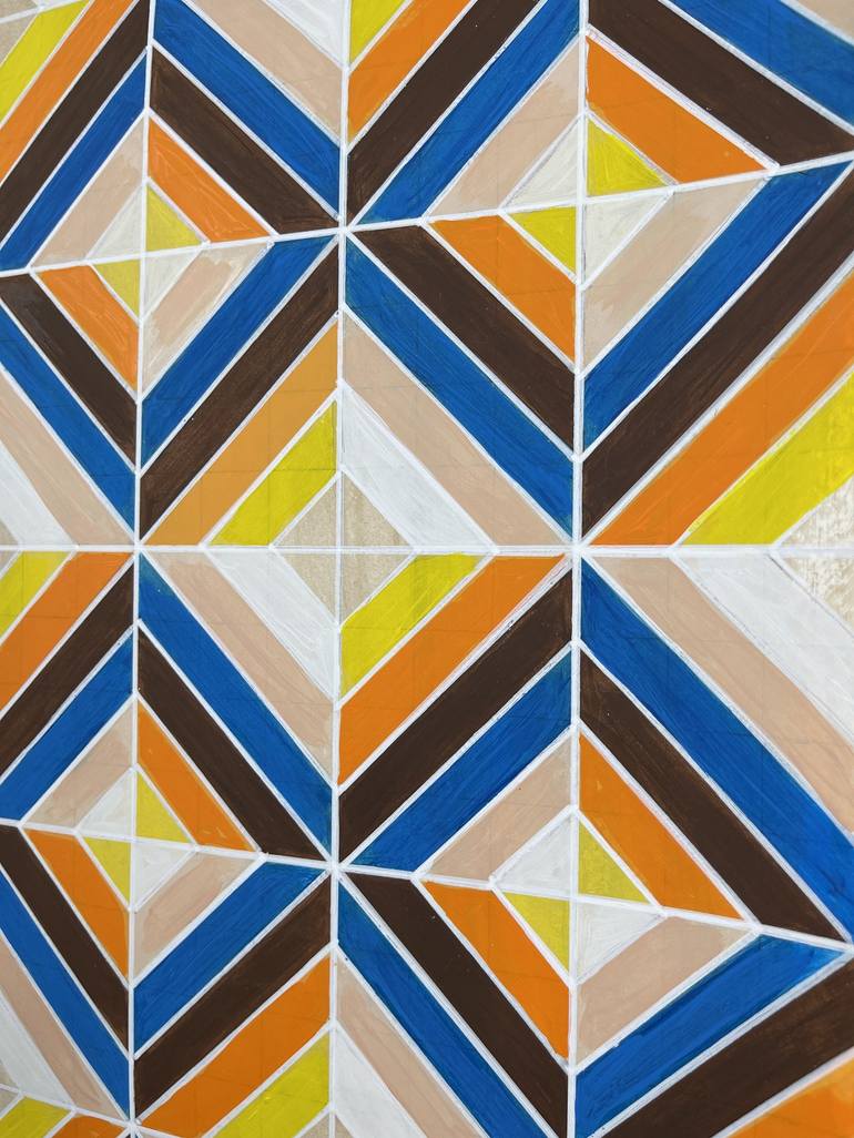 Original Abstract Geometric Painting by Amy Illardo