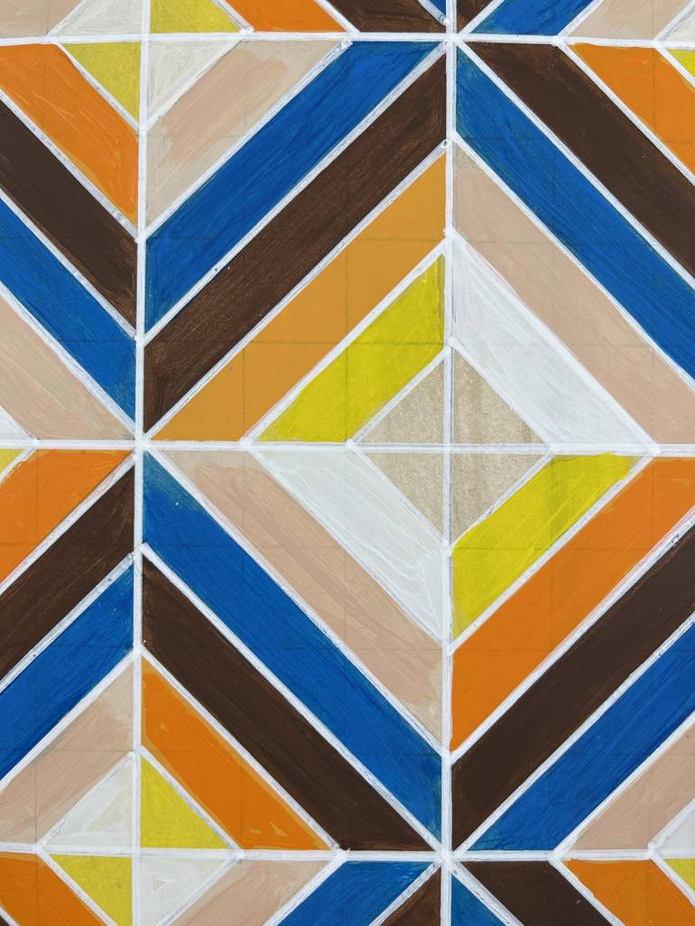 Original Abstract Geometric Painting by Amy Illardo