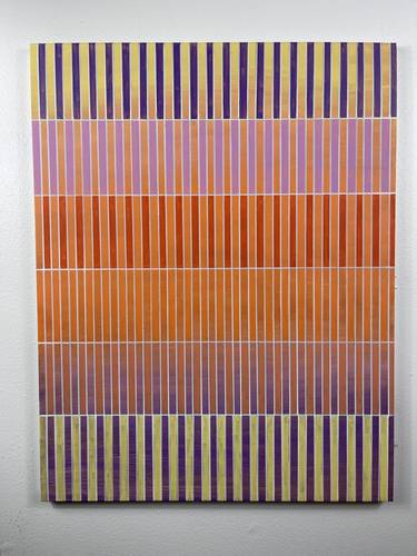 Yellow Orange Purple Geometric Ombré Painting 22x30 thumb