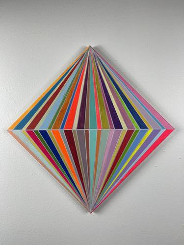 Multicolor Geometric Diamond Acrylic Painting 14x14 thumb