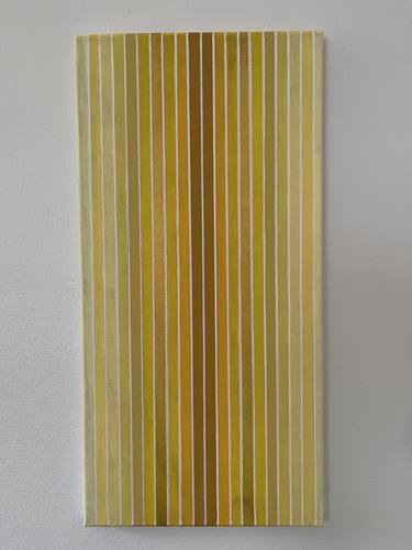 Yellow Monochromatic Stripe Acrylic Painting 10x20 thumb