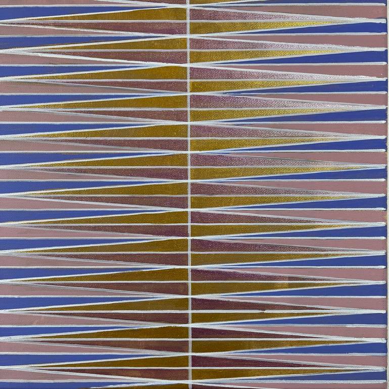 Original Abstract Painting by Amy Illardo | Abstract Art on Canvas | Metallic pink, gold and purple geometric acrylic painting 14 x 14