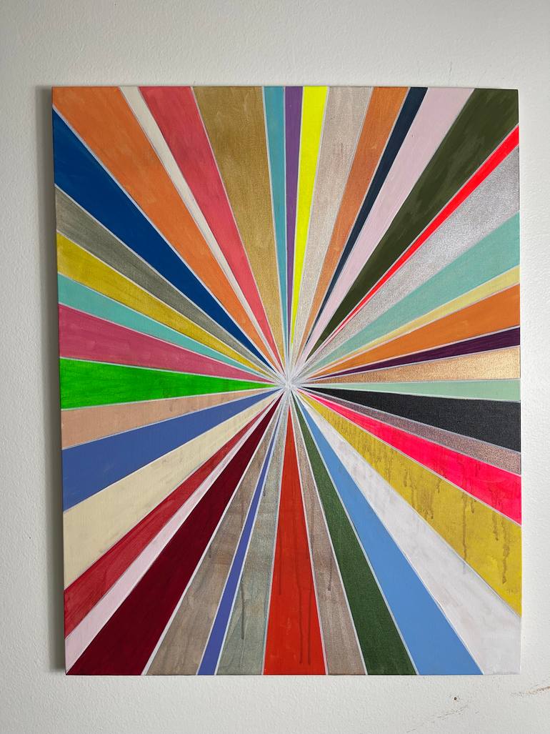 Drawing Abstract Prismacoloits Multicolor Prism Abstract Geometric Painting 22x28 Painting by Amy ...