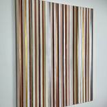 Monochromatic Brown White Tan Metallic Stripe Acrylic 24x30 by Amy Illardo