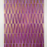 Metallic Gold Purple Pink Ombré Geometric Painting 24x36 by Amy Illardo
