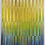 Metallic Gold Yellow Green Blue Abstract Geometric 30x40 by Amy Illardo