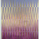 Metallic Gold Purple Pink Geometric Ombre Painting 30x40 by Amy Illardo