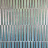 Metallic Silver Aqua Blue Mint Geometric Ombre Painting 20x24 by Amy Illardo